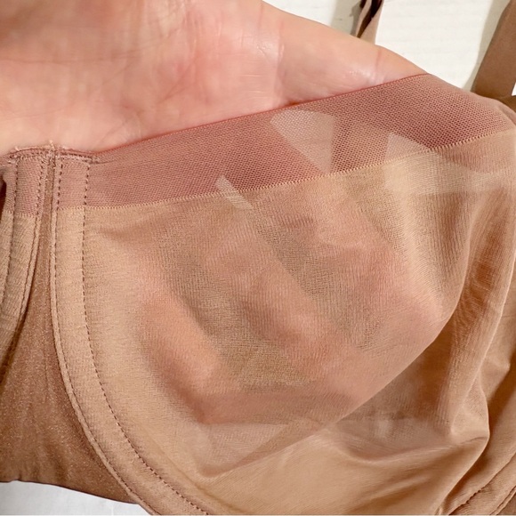 Skims No Show Unlined Balconette Bra Size 34DDD 34F Jasper Mesh Two Toned Brown - Picture 10 of 12